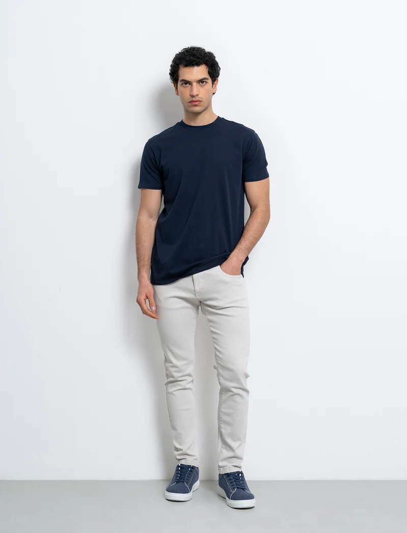 Pantaloni 5 tasche slim fit da uomo - Grigio ghiaccio