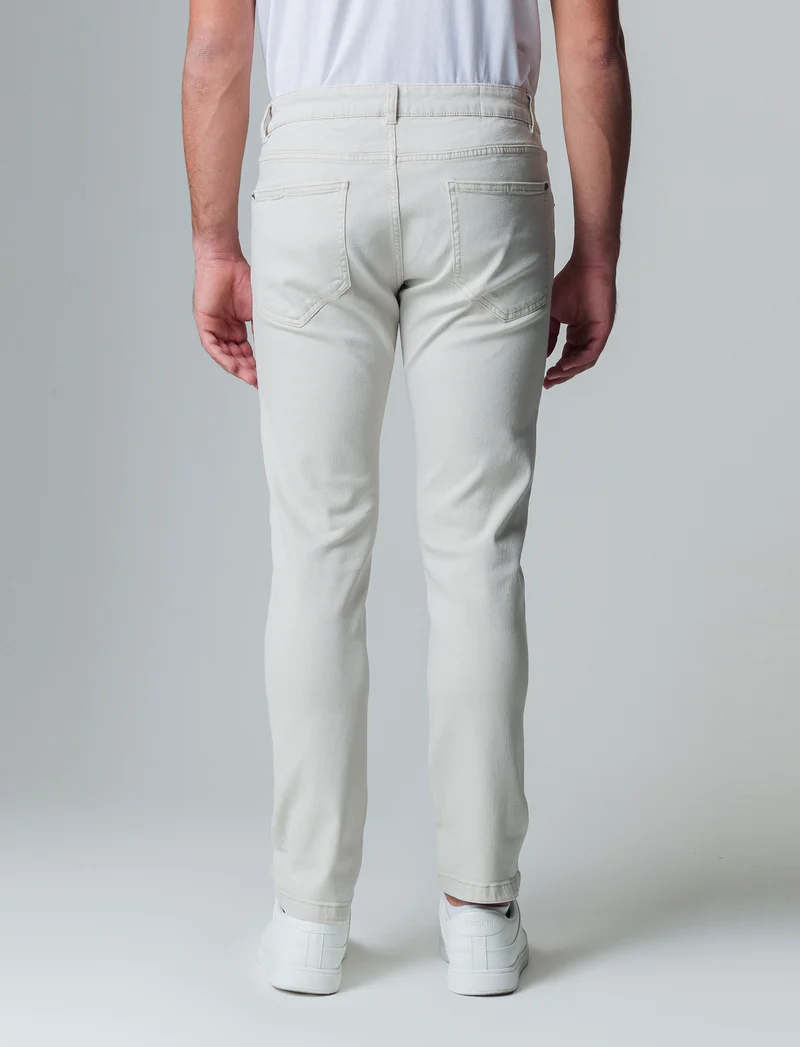 Pantaloni 5 tasche slim fit da uomo - Grigio ghiaccio