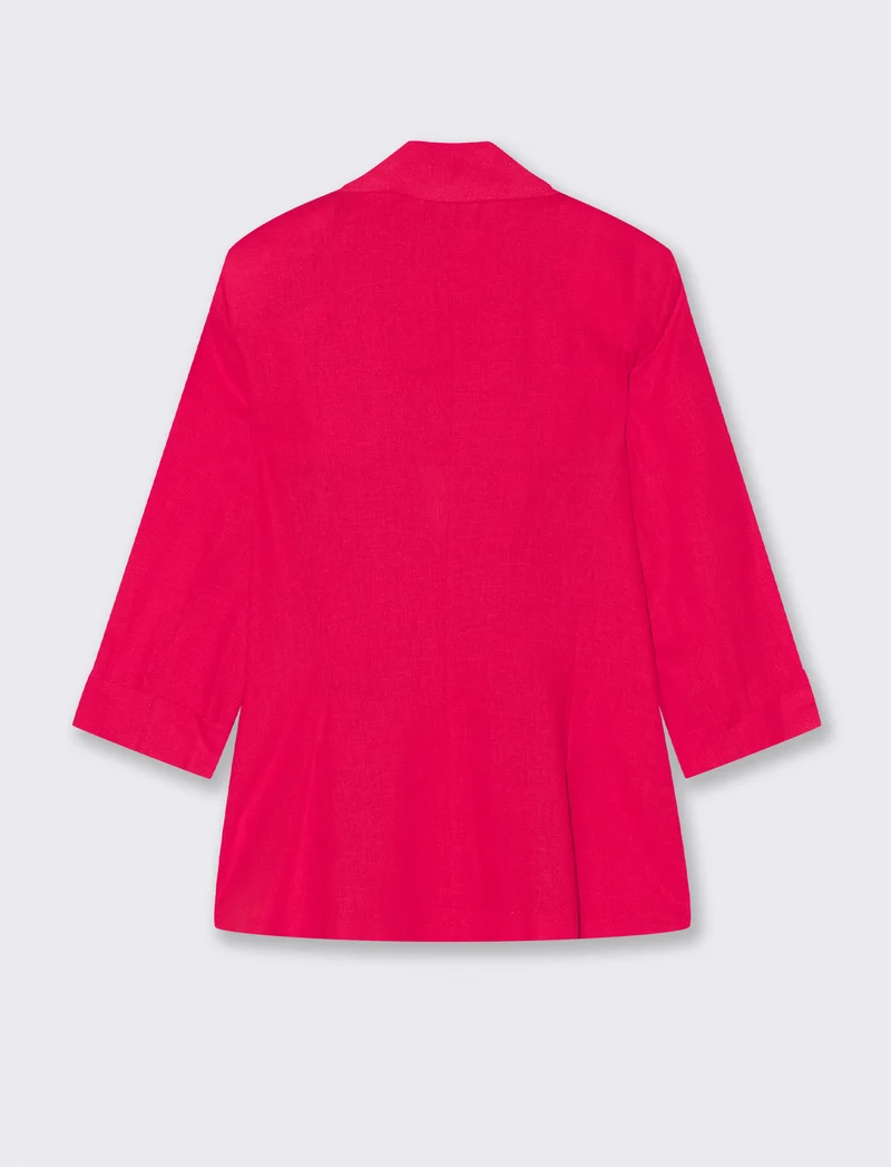 GIACCA CORTA IN LINO - Fuxia