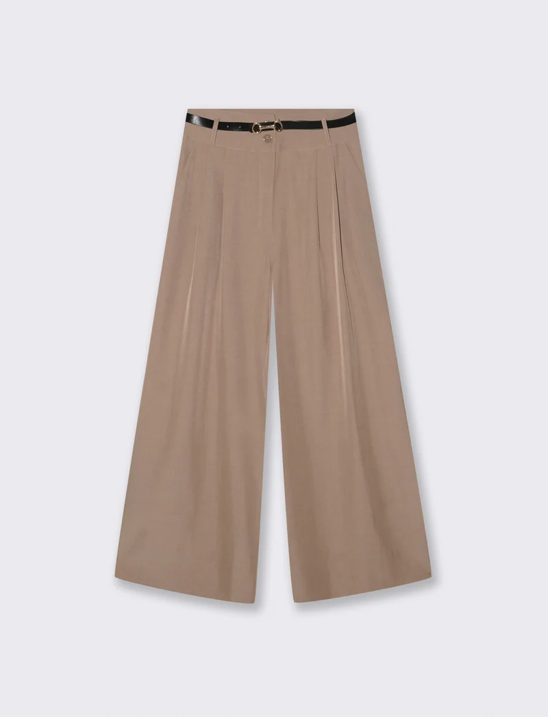 PANTALONE CON CINTURA - Grigio fango