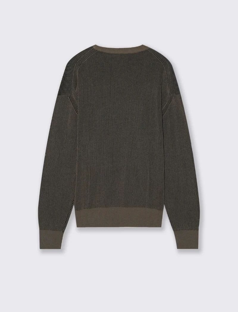 MAGLIA GIROCOLLO A COSTE - Grigio fango