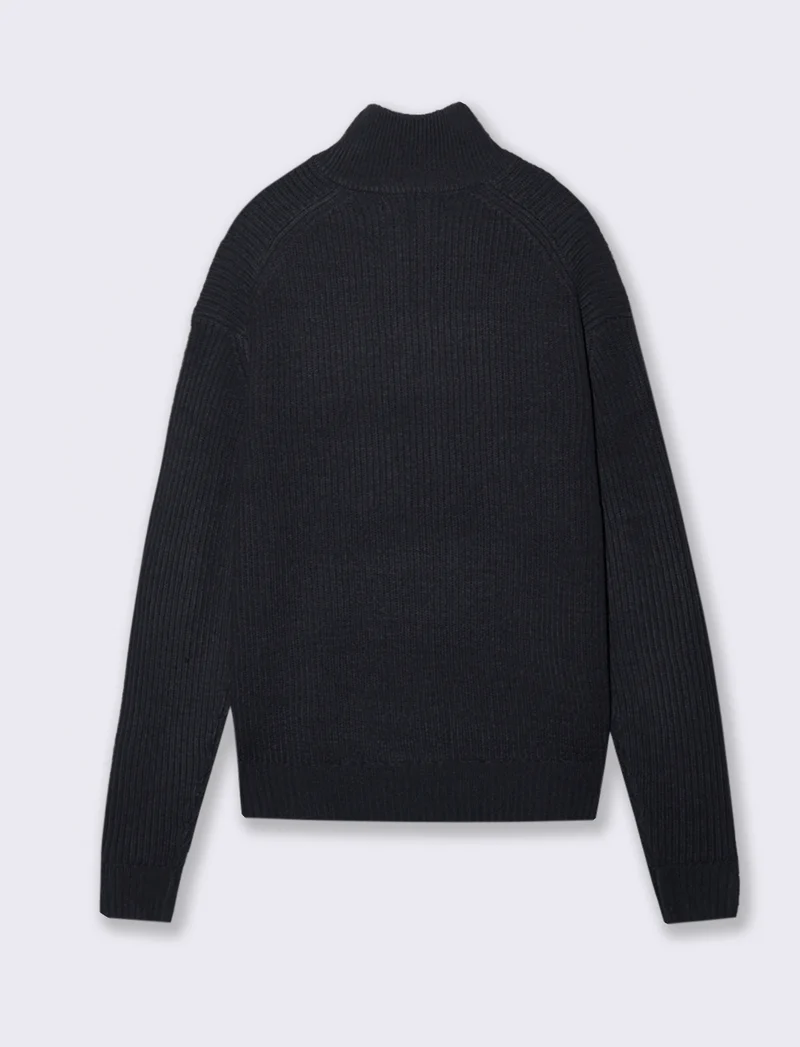 MAGLIA COLLO ALTO E CERNIERA - Blu