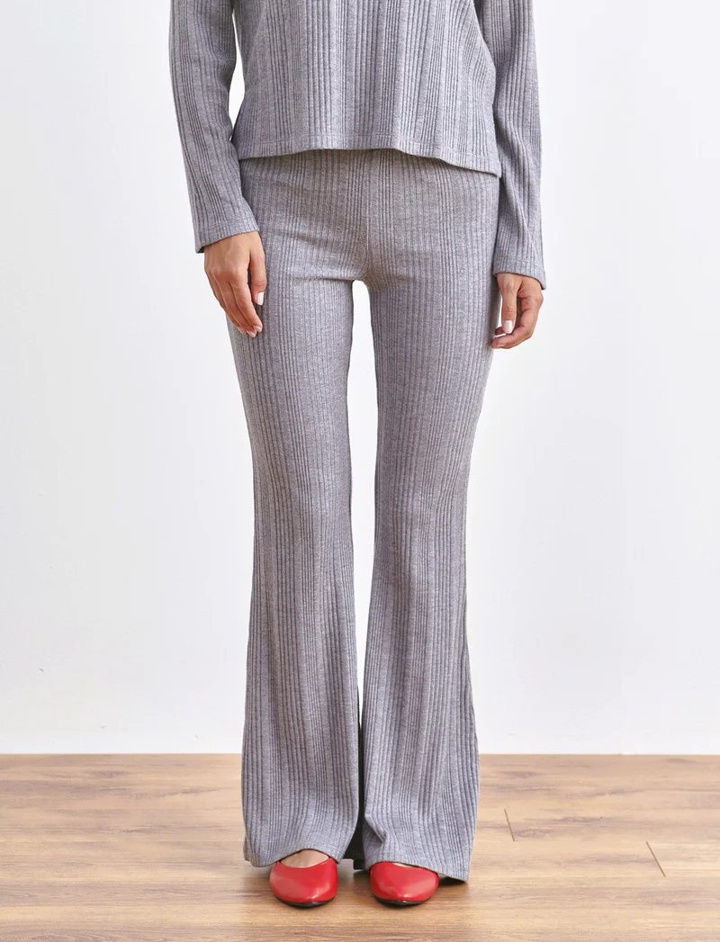LEGGINGS FLARE - Grigio melange