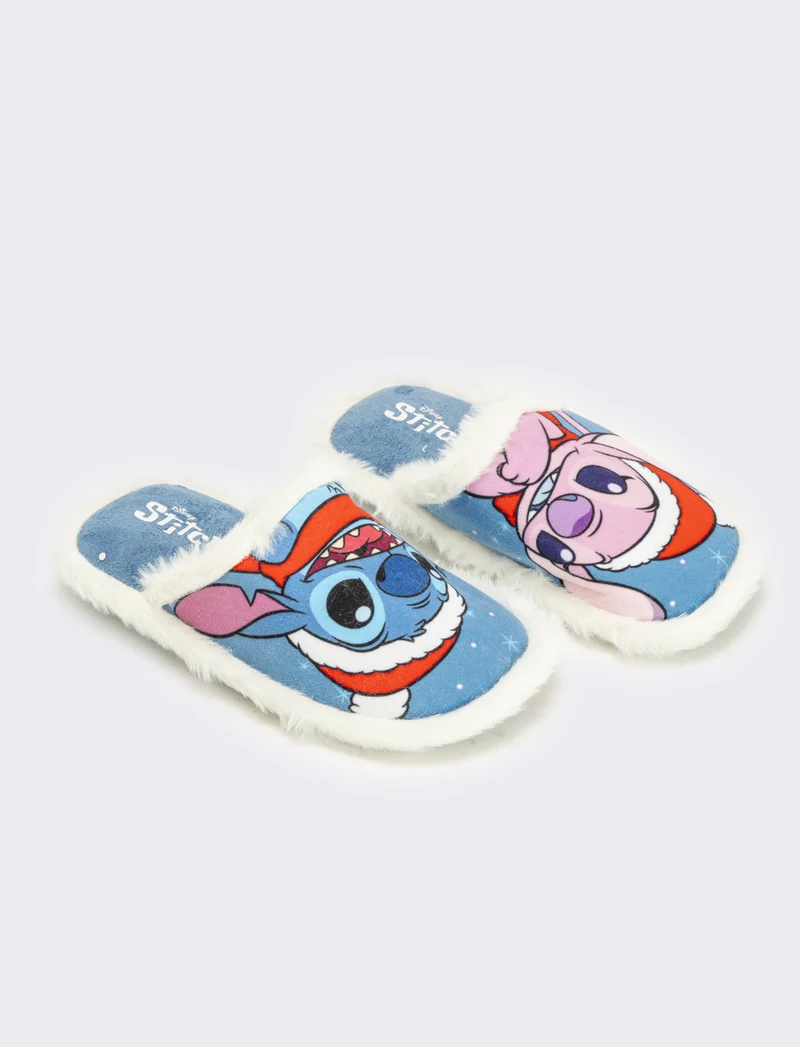 Pantofola Christmas Stitch&Angel© da bambina - Celeste