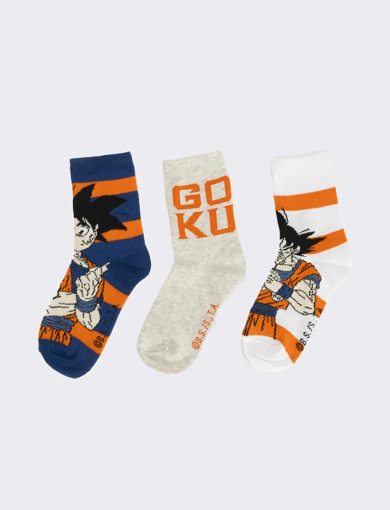Tris calzini bambino sonic, pokemon, dragonball, spiderman - Arancio
