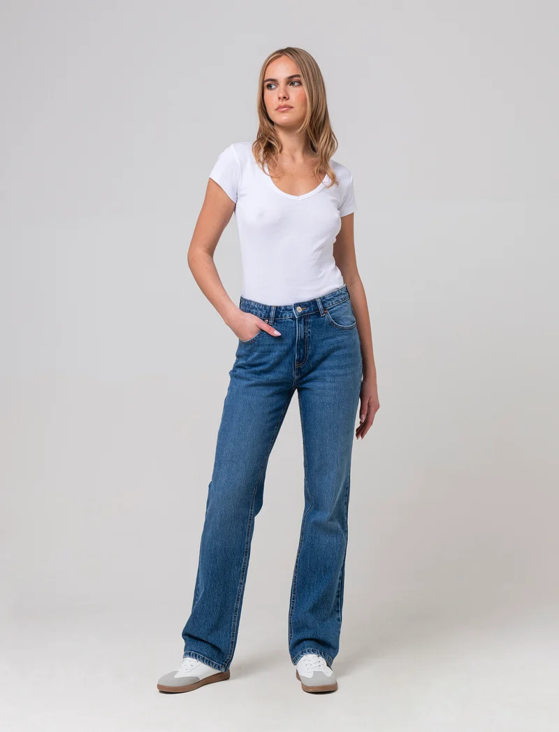 Jeans gamba diritta da donna - Denim