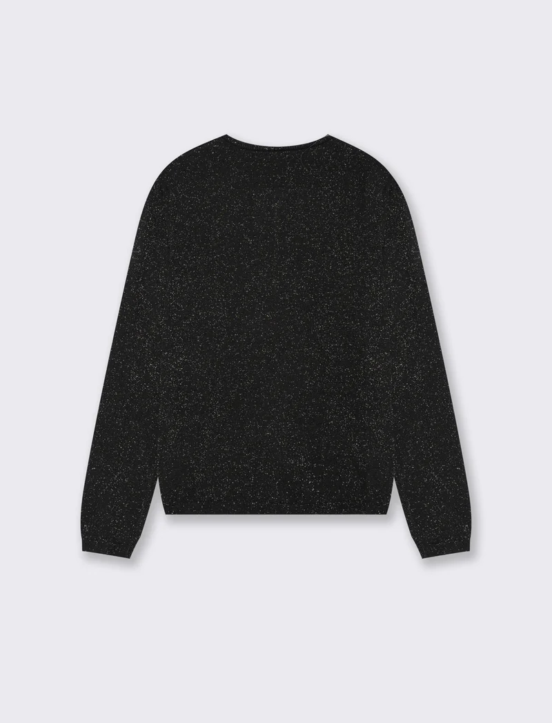 CARDIGAN CON TESSUTO CON FILO EFFETTO METALLO - Nero