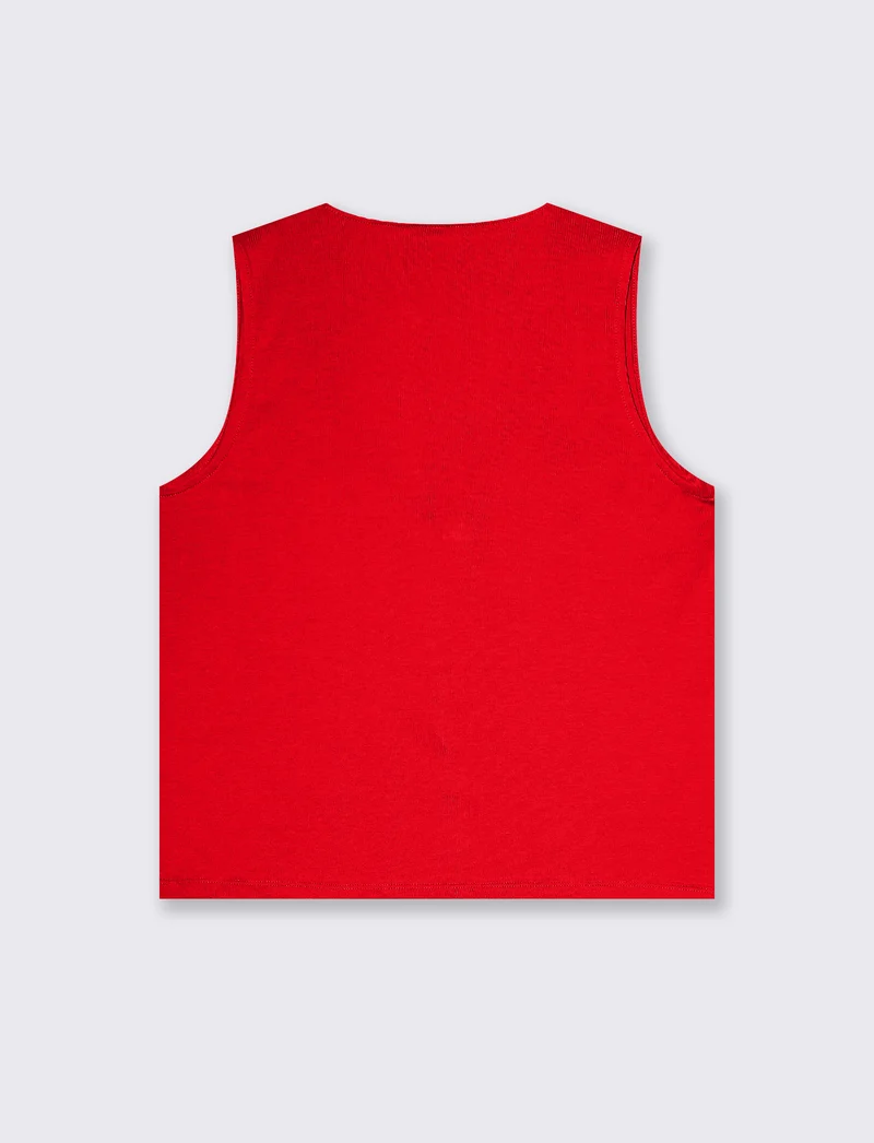 T-shirt con rouches da donna - Rosso scarlatto