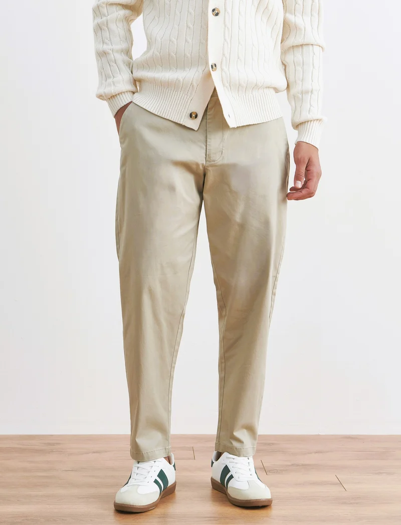 PANTALONI CHINO RELAXED TESSUTO PREMIUM - Beige