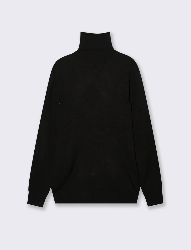MAGLIA COLLO ALTO BASIC - Nero