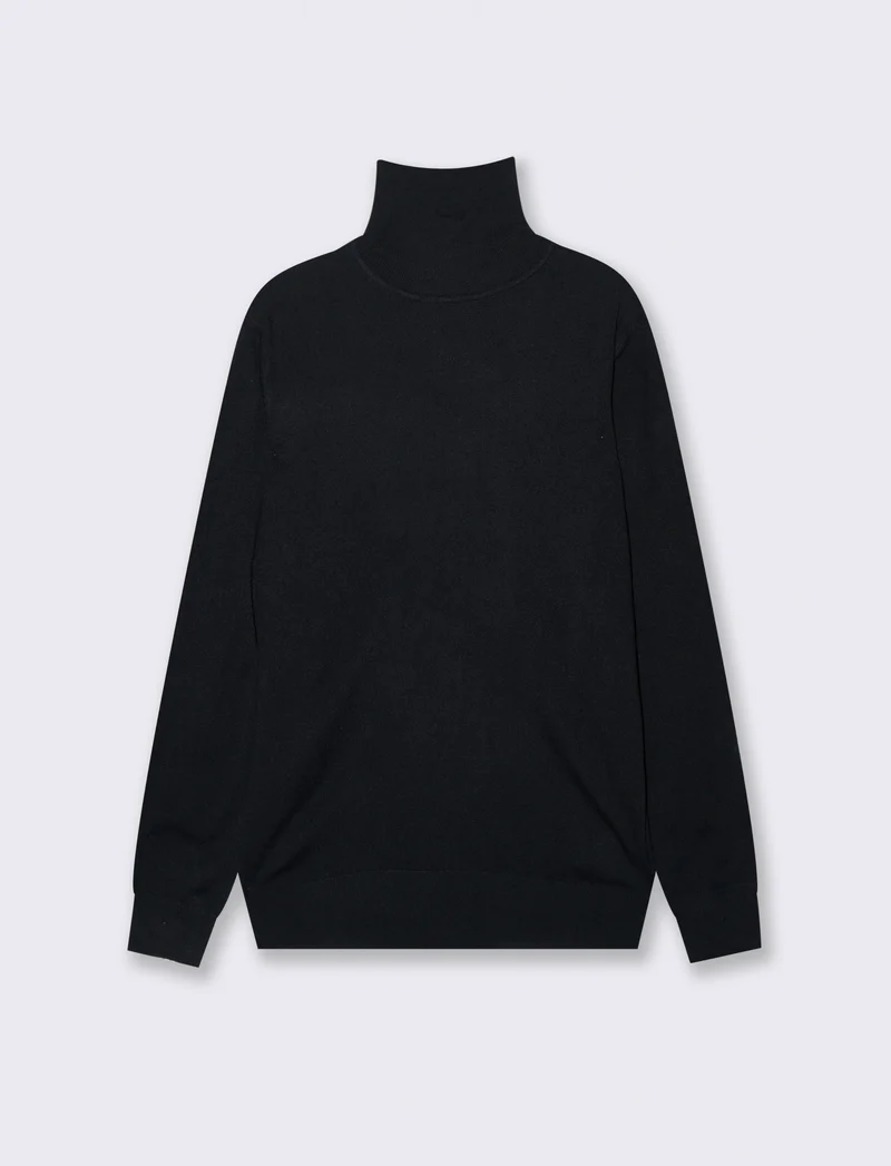 MAGLIA COLLO ALTO BASIC - Blu