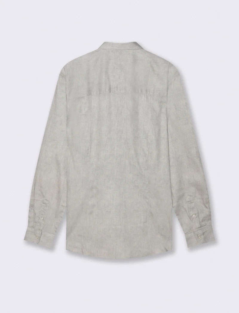 CAMICIA REGULAR FIT MICRO FANTASIA - Beige