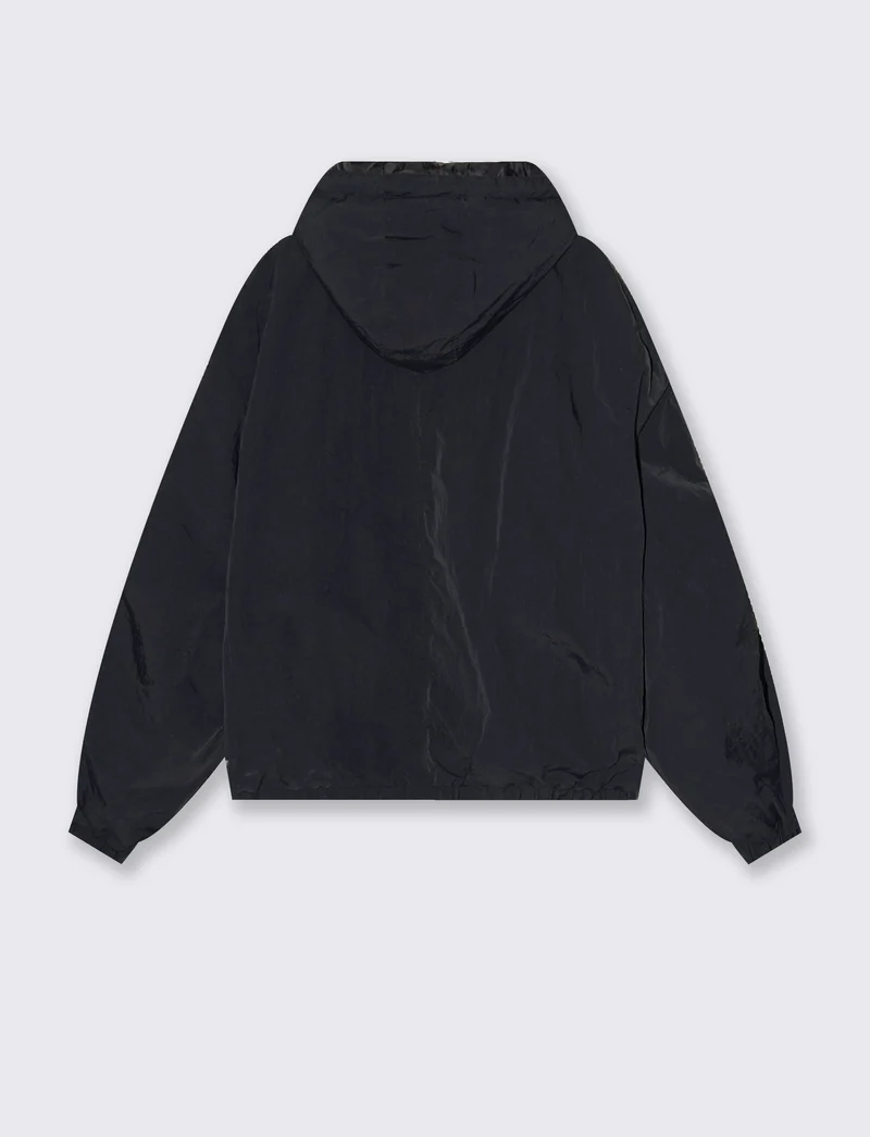 GIUBBOTTO TECNICO CON CAPPUCCIO BOXY FIT - Nero