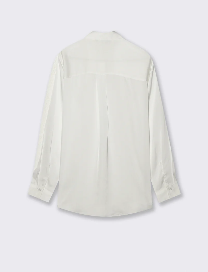 CAMICIA IN SATIN - Bianco latte