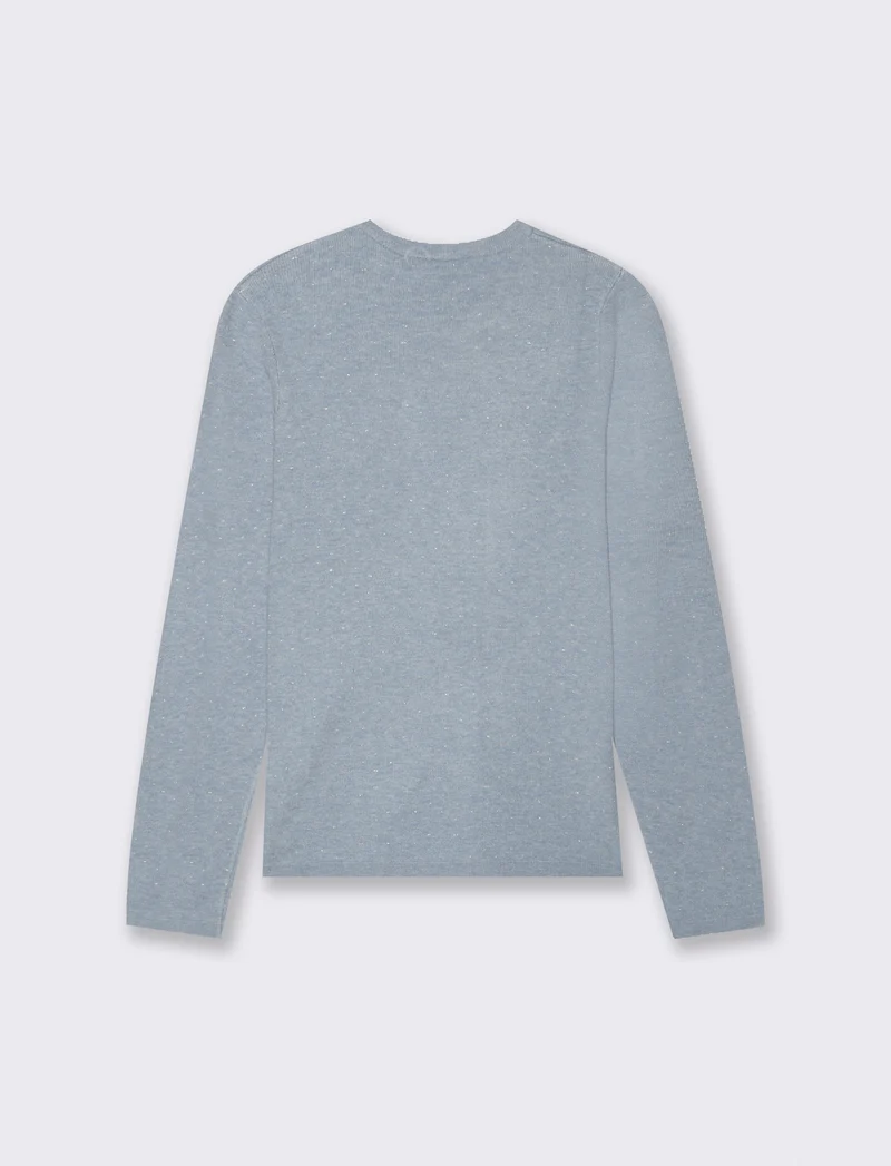 PULLOVER MANICA LUNGA - Celeste