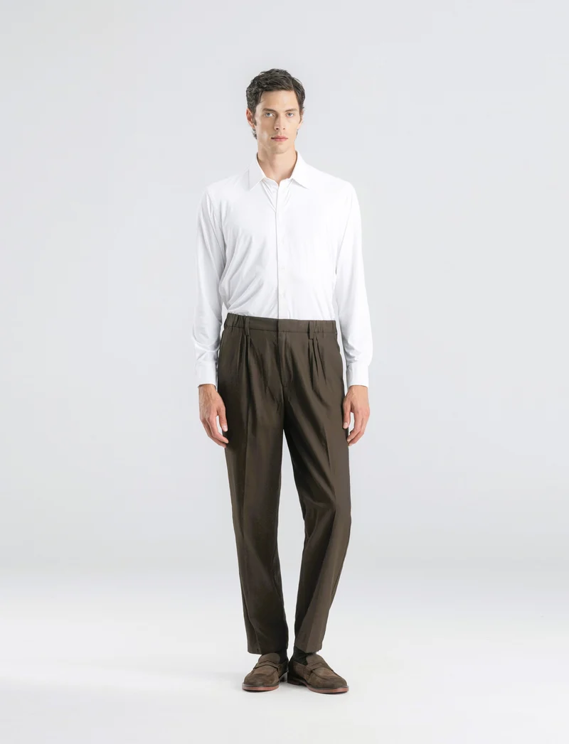 PANTALONI CHINO STRAIGHT FIT - Moro