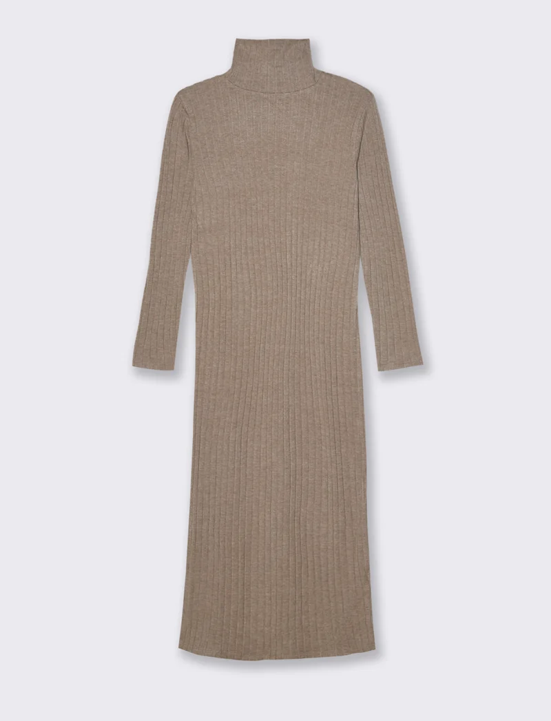 VESTITO LUNGO A COSTE - Cammello