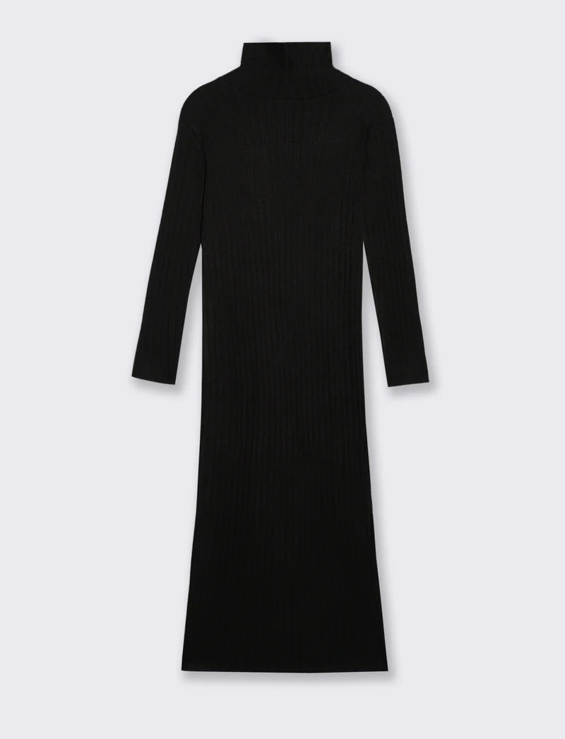 VESTITO LUNGO A COSTE - Nero
