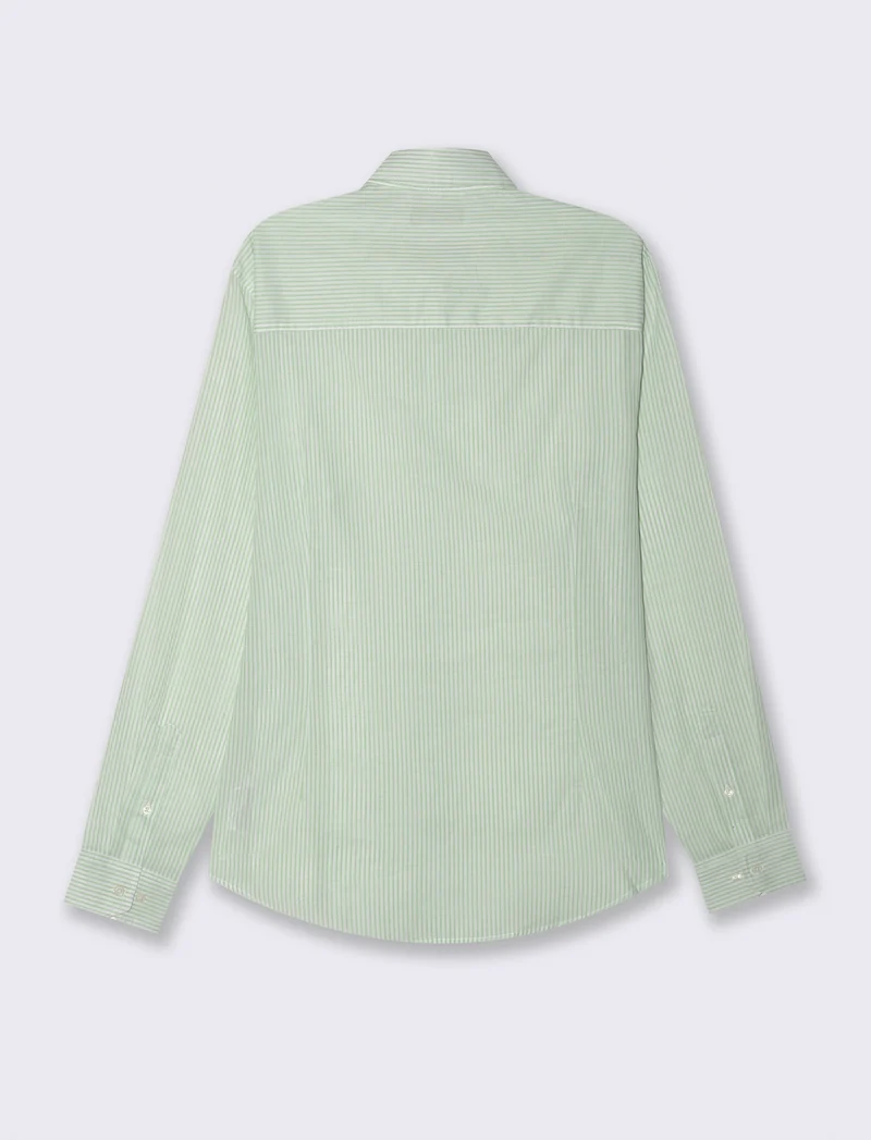 Camicia leggera a righe da uomo - Verde