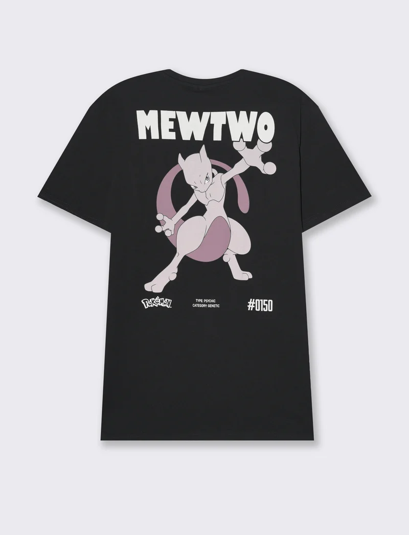 T-shirt stampa pokemon da uomo - Nero