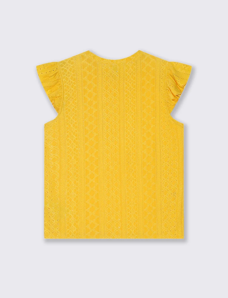 Top in pizzo da donna - Giallo limone