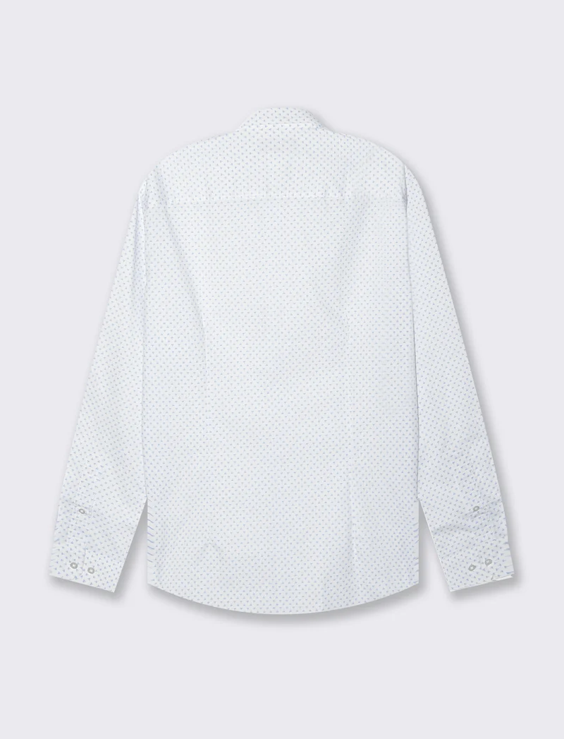 Camicia micro fantasia regular fit da uomo - Azzurro