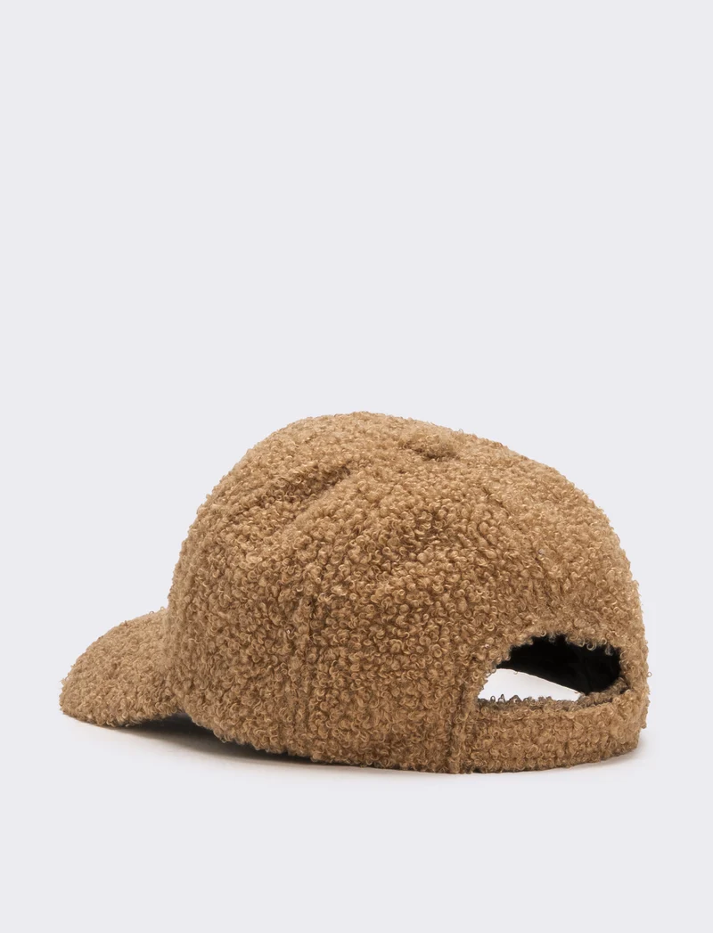 Cappello baseball bambina in pelliccia agnello - Beige