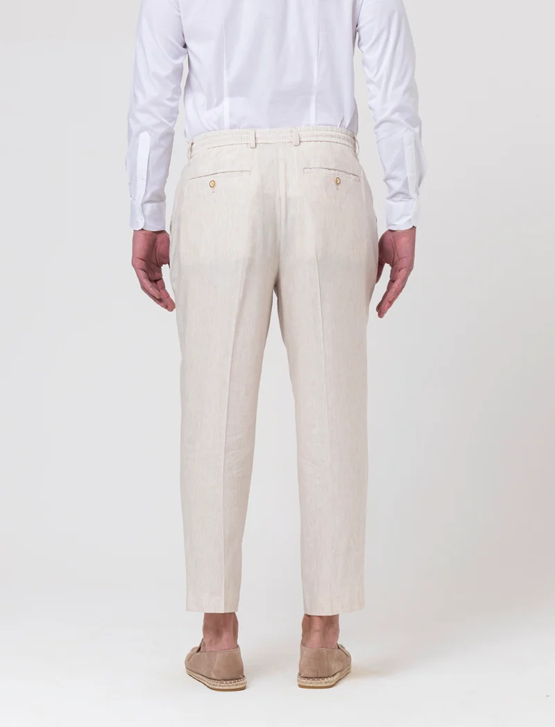Blazer da completo misto lino da uomo - Beige ecru