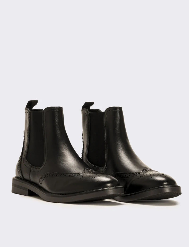Stivale con ornamento da uomo - Nero