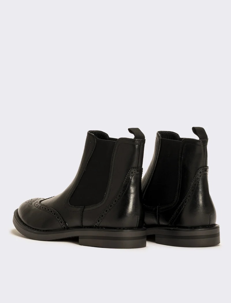 Stivale con ornamento da uomo - Nero