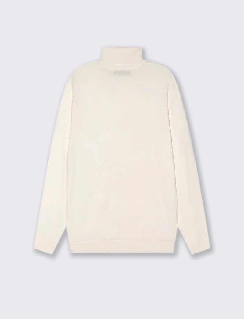 MAGLIA COLLO ALTO SLIM FIT - Bianco