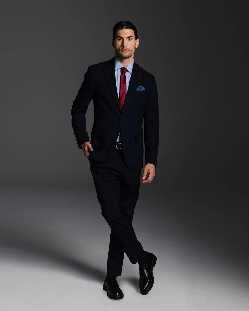 PANTALONI STRUTTURATI DA COMPLETO FORMAL FIT: - Blu