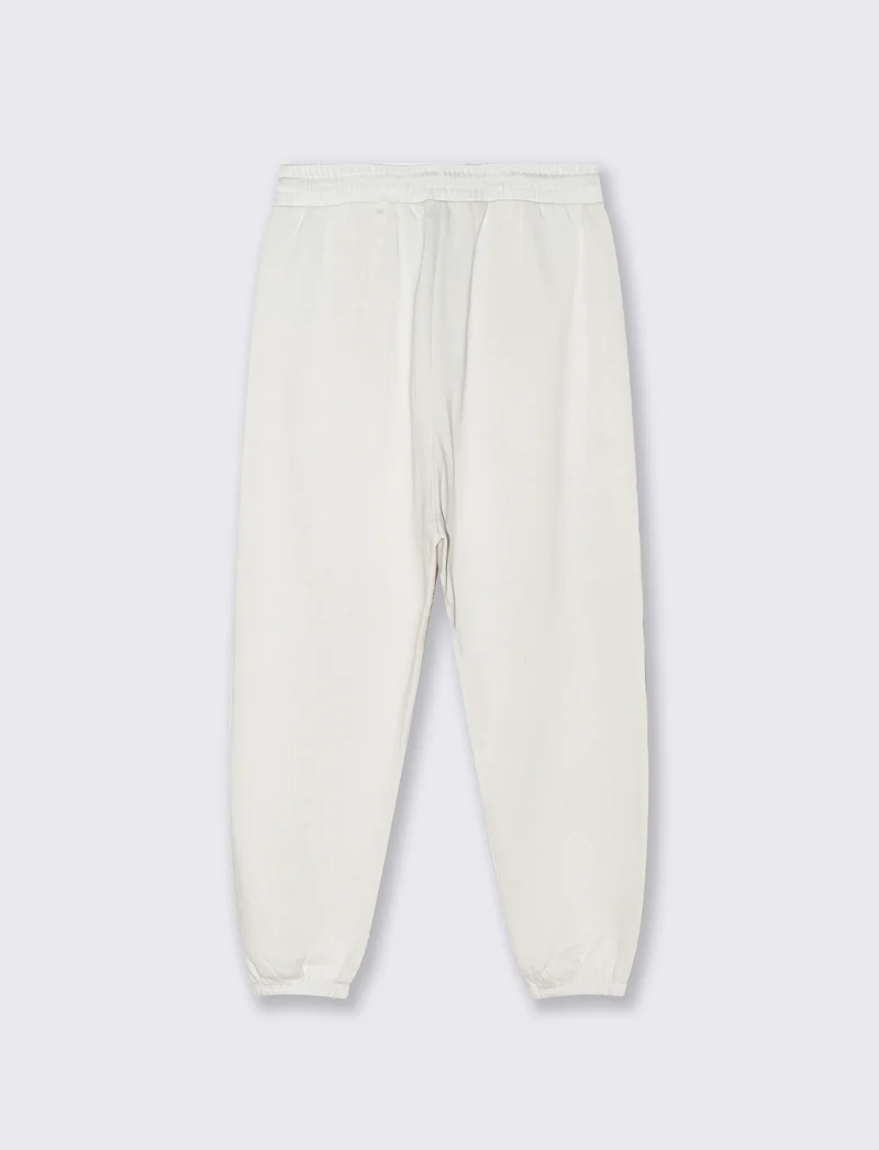 PANTALONI BAGGY JOGGER IN FELPA - Bianco