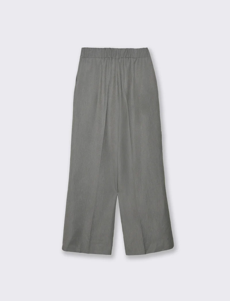 PANTALONE STRAIGHT VITA ALTA - Grigio mel.