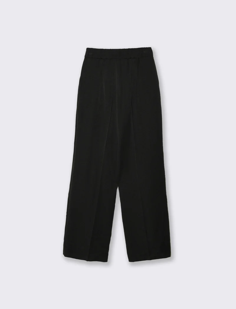 PANTALONE STRAIGHT VITA ALTA - Nero