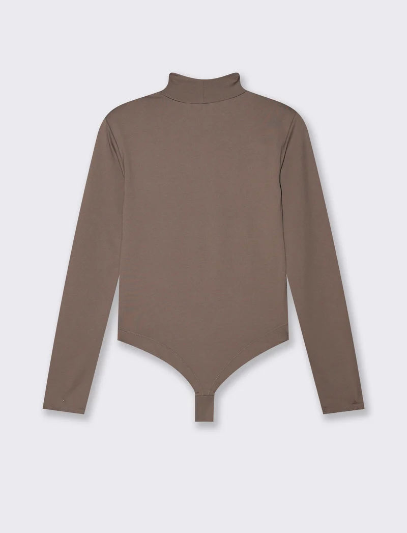 BODY CON SPALLINE - Grigio tortora