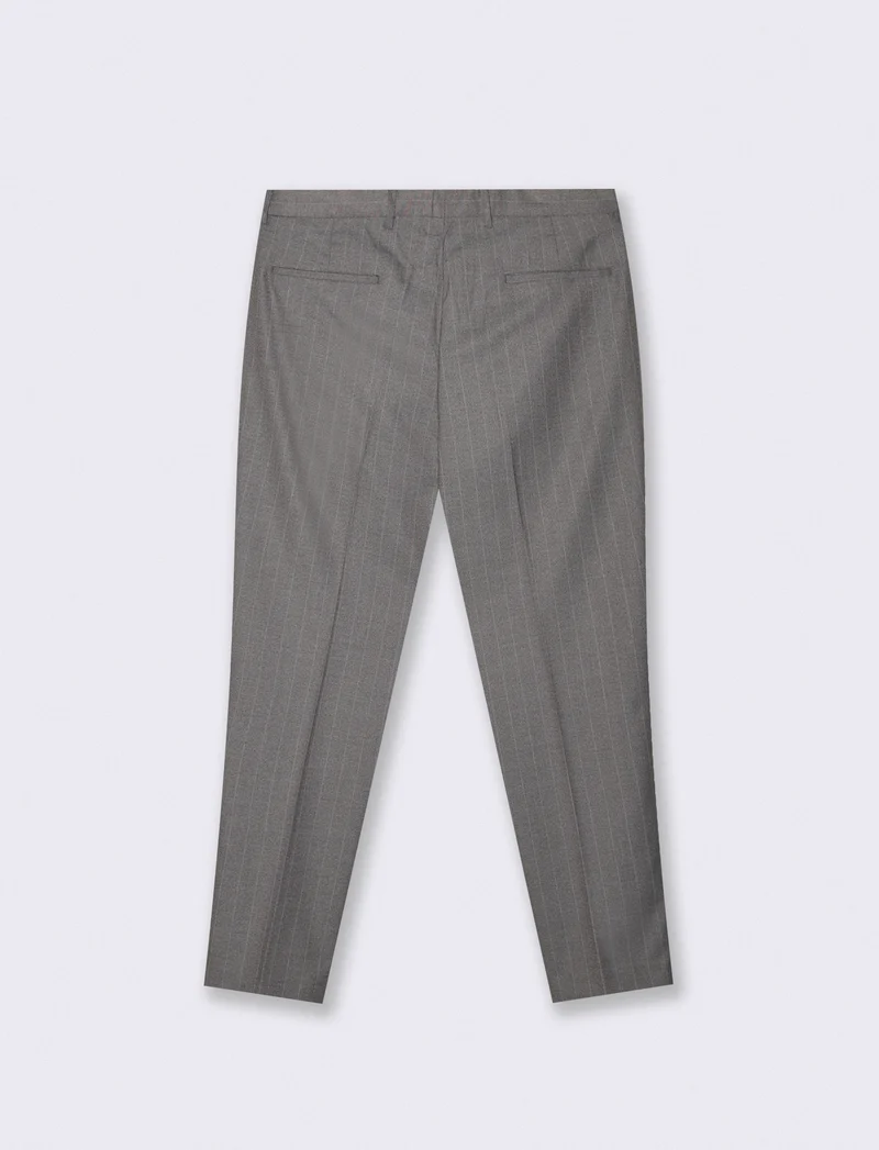 PANTALONI A RIGHE DA COMPLETO FORMAL FIT - Grigio fango