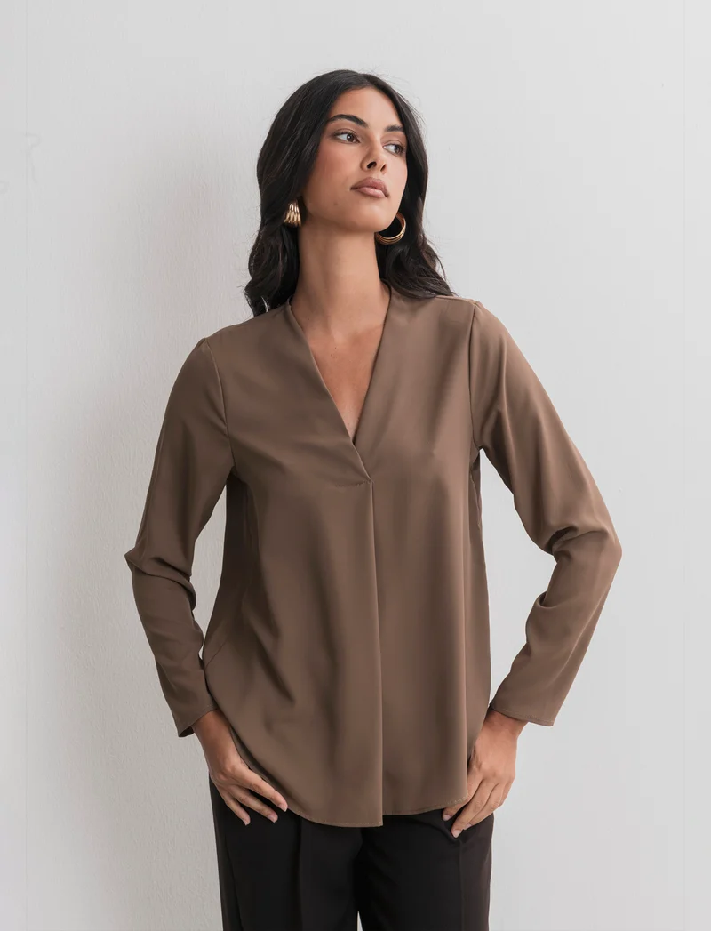 CASACCA CON SCOLLO A V - Cacao
