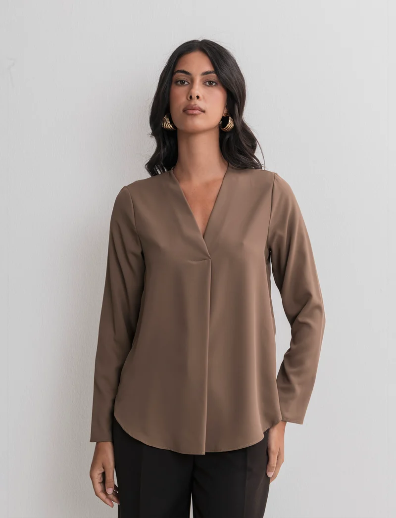 CASACCA CON SCOLLO A V - Cacao