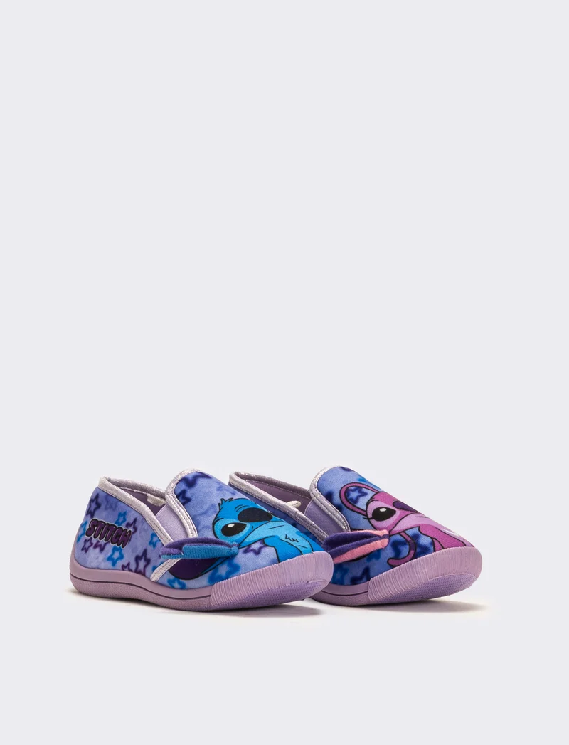 Pantofola con strappo Stitch© da bambina - Lilla