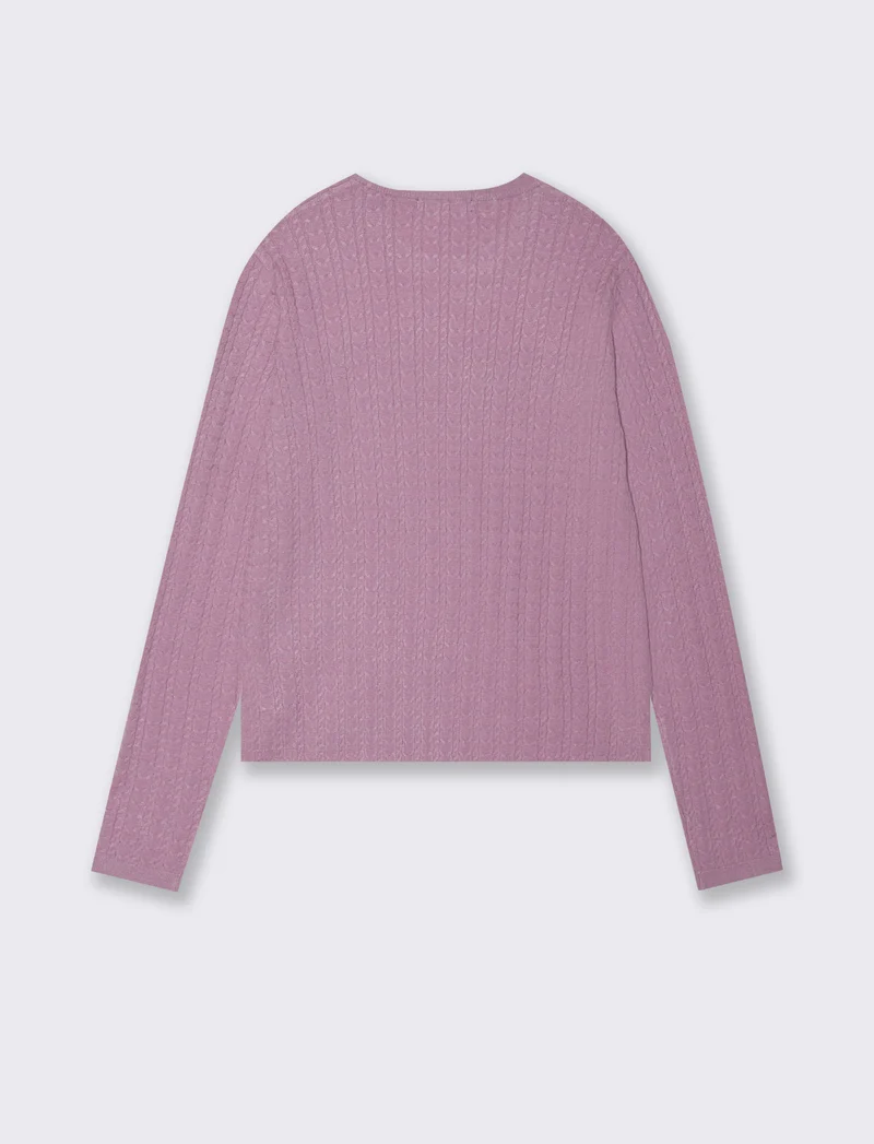 PULLOVER A TRECCE - Viola malva
