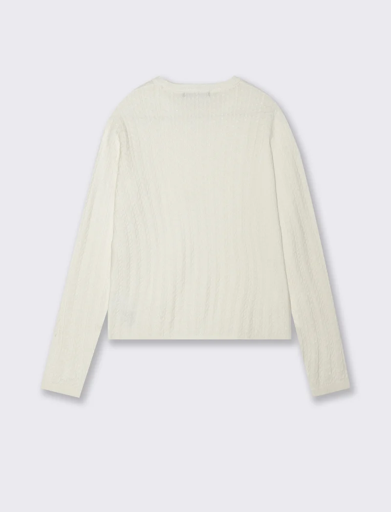PULLOVER A TRECCE - Avorio