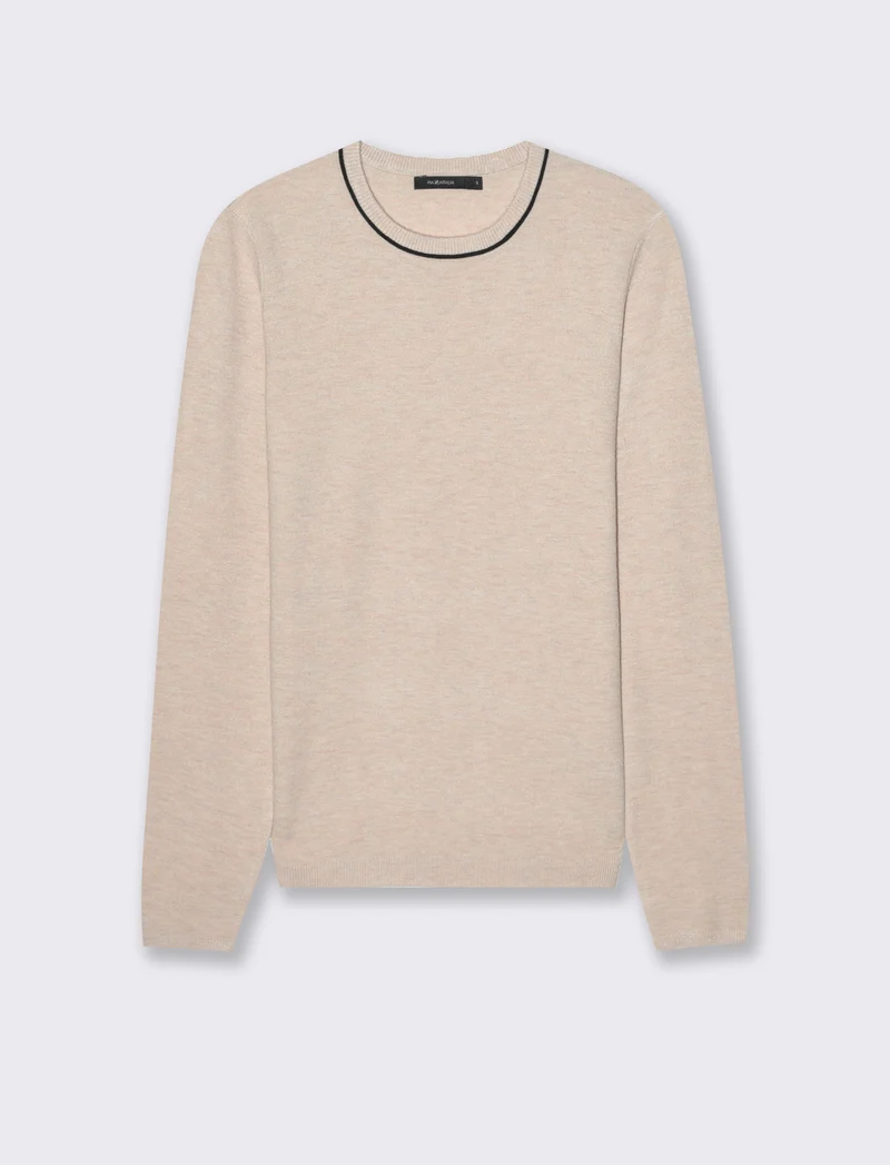 PULLOVER BASICO - Beige grano