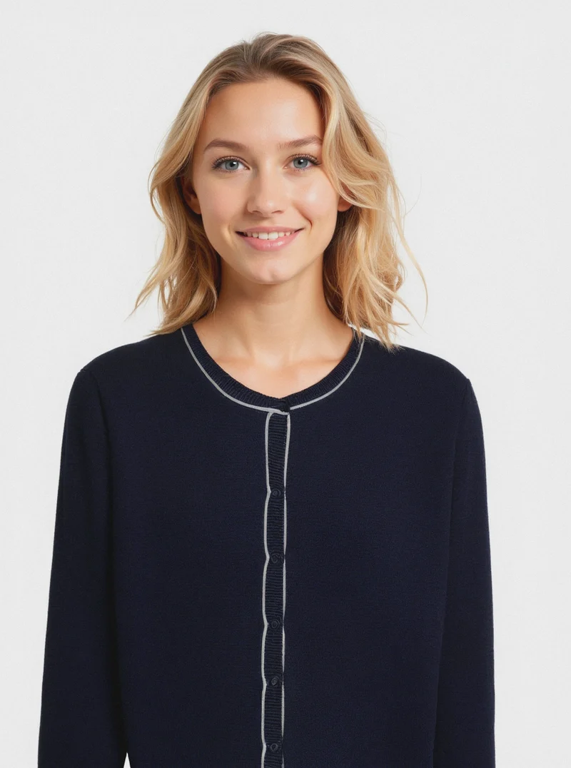 CARDIGAN BASICO - Blu