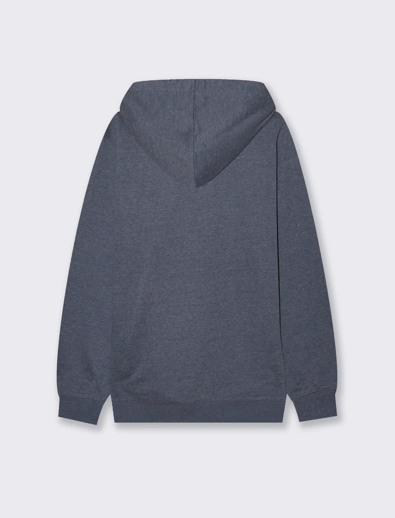 FELPA CON CAPPUCCIO E CERNIERA - Blu