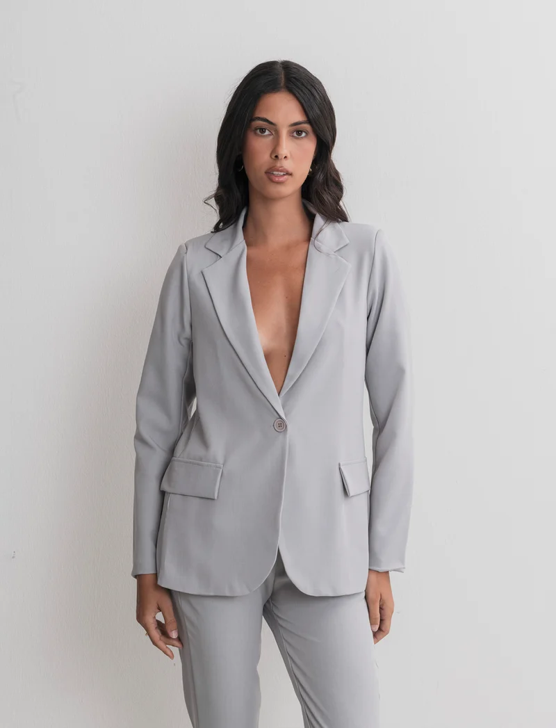 BLAZER MONOPETTO - Grigio
