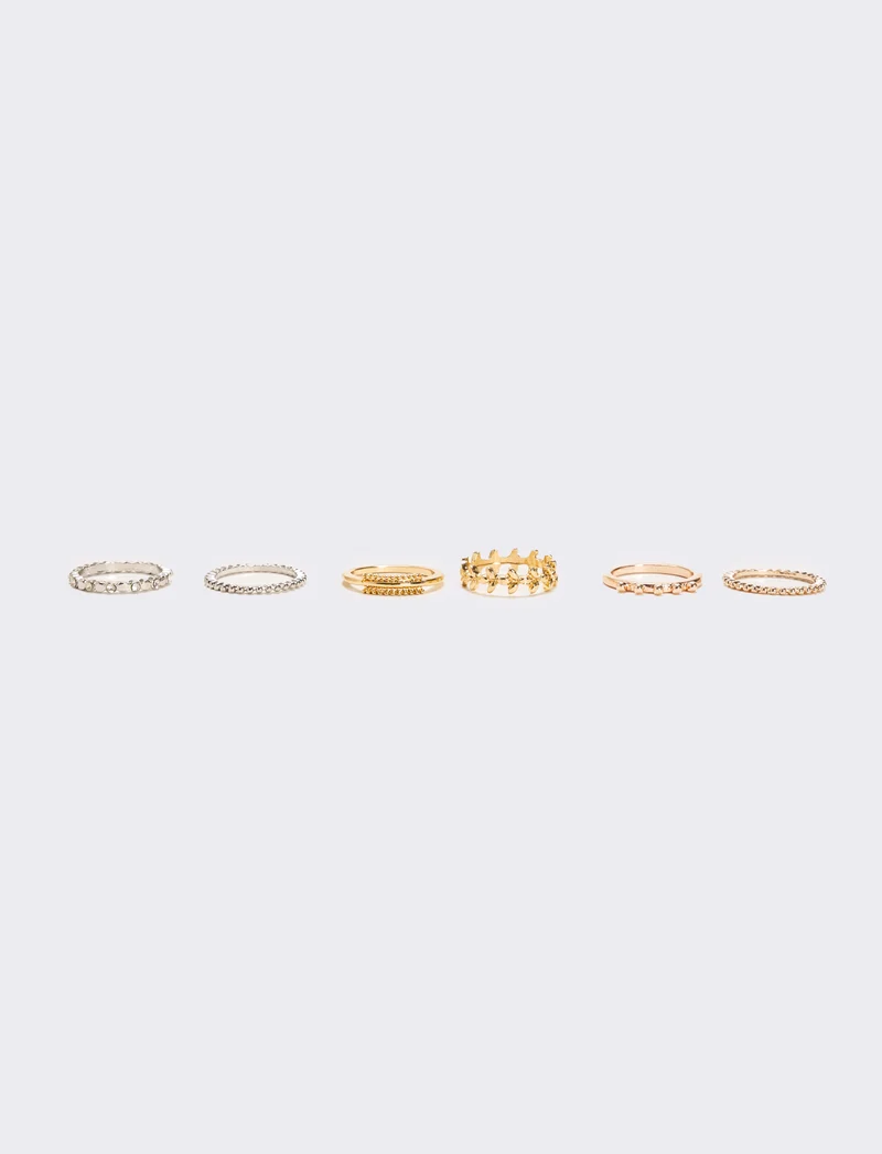 Card anelli 6 pezzi - Oro