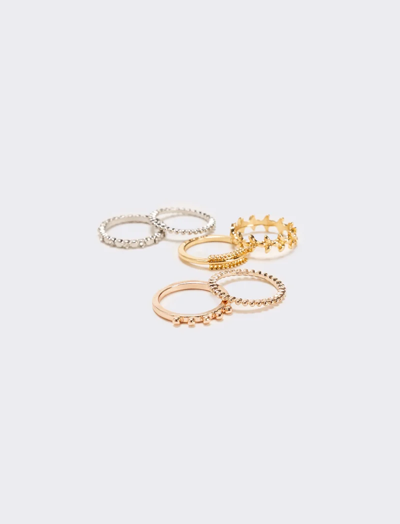 Card anelli 6 pezzi - Oro