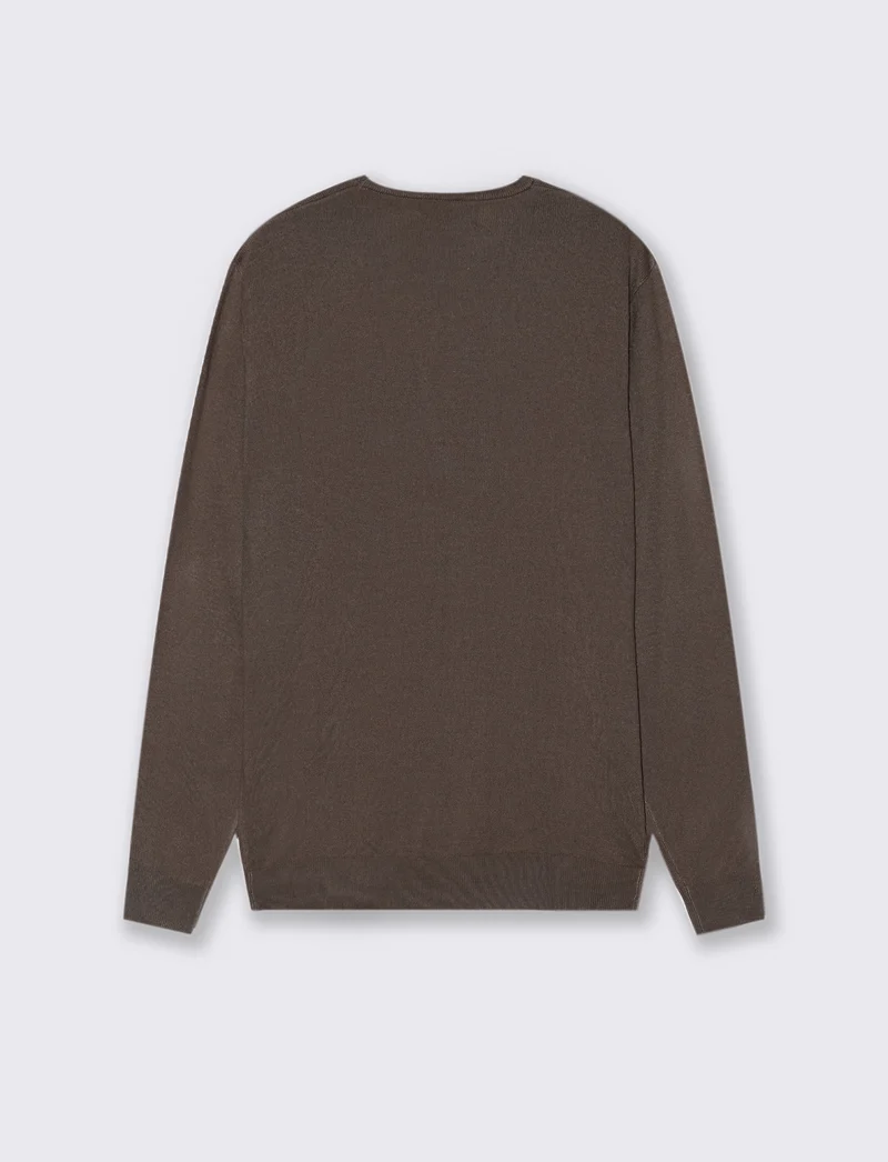 MAGLIA BASIC GIROCOLLO - Moro