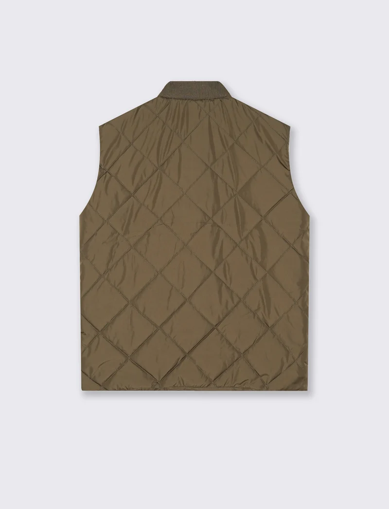 GIUBBOTTO TRAPUNTATO SMANICATO - Grigio fango